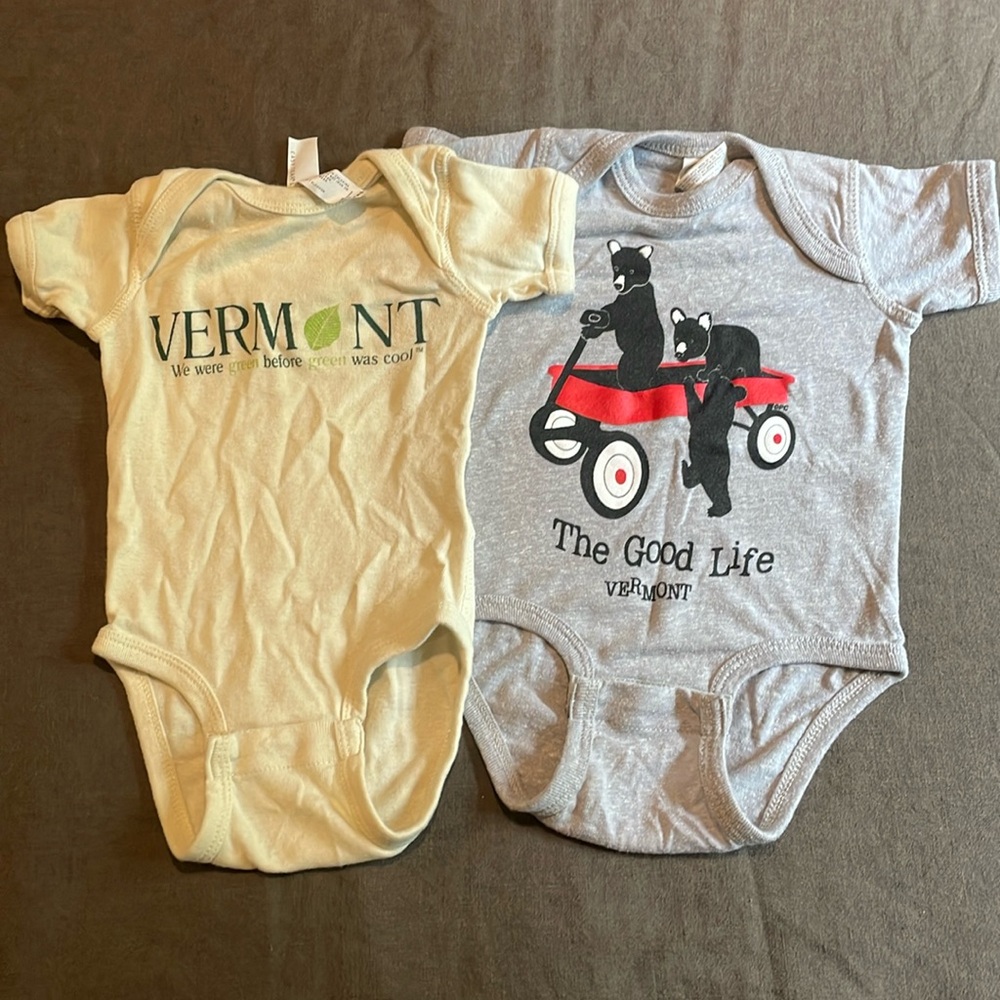 2 rabbit skins 6m onesies